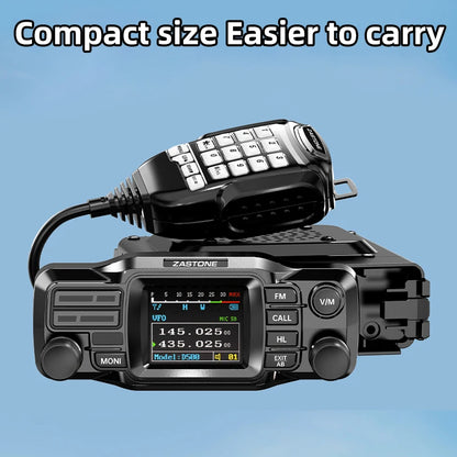 ZASTONE D500 25W High Power Mini Mobile Radio VHF UHF Dual Band DTMF Detachable Panel Transceiver