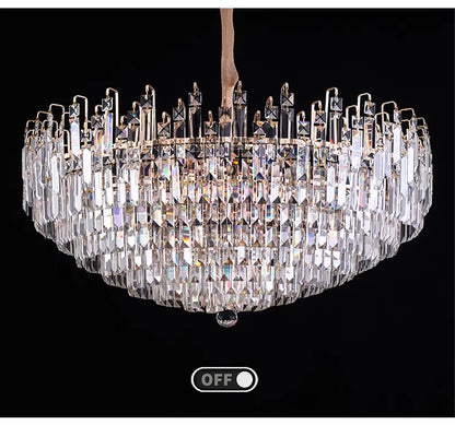 Modern Crystal Pendant Luxury Ceiling Chandelier LED Hanging Lamp for Living Dining Room Bedroom Home Decor Gold Luster Lighting