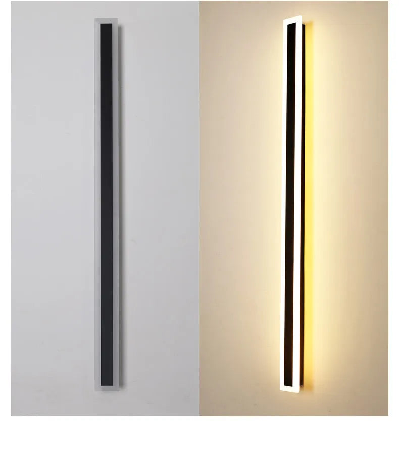 Modern Waterproof outdoor Long Strip LED wall lamps IP65 Iron Wall Light Garden porch Sconce Lights 110V 220V wall washer