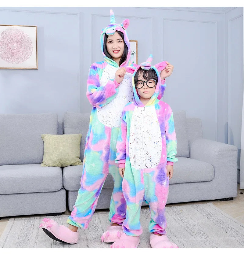 Unicorn Anime Pyjamas Set Women Men Unisex Cartoon Onesies Adults Animal Jumpsuit Pajamas Sleepwear Onepiece Suits Costumes