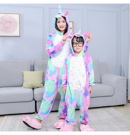 Unicorn Anime Pyjamas Set Women Men Unisex Cartoon Onesies Adults Animal Jumpsuit Pajamas Sleepwear Onepiece Suits Costumes