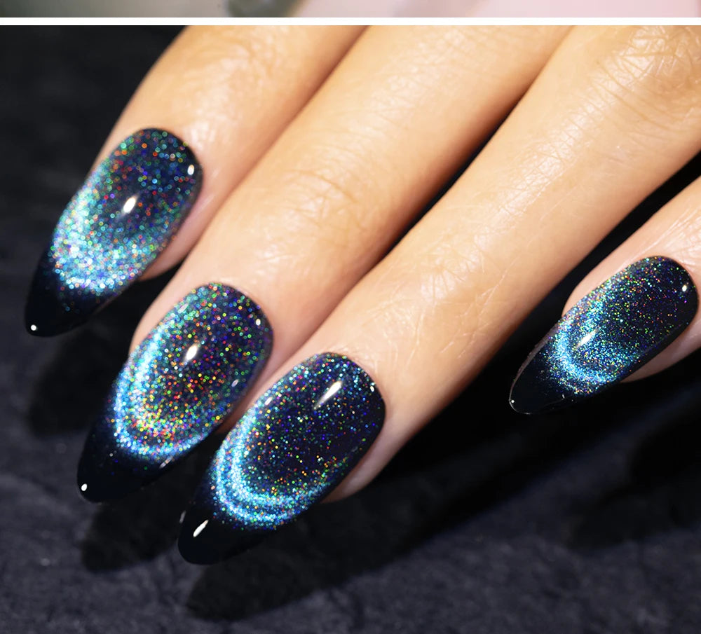 AWStorG 5ML Colorful Laser Cat Magnetic Gel Blue Glitter Shine Soak Off  Semi Permanent  UV Gel Nail Art Varnish Nail Supplies
