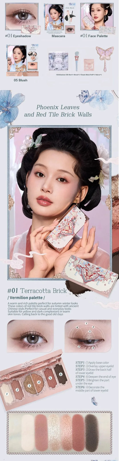 Flower Knows Set Midsummer Fairytales Make up Gift Box Eye Brow Palette Powder Blusher Eyebrow Concealer Lipgloss For Women