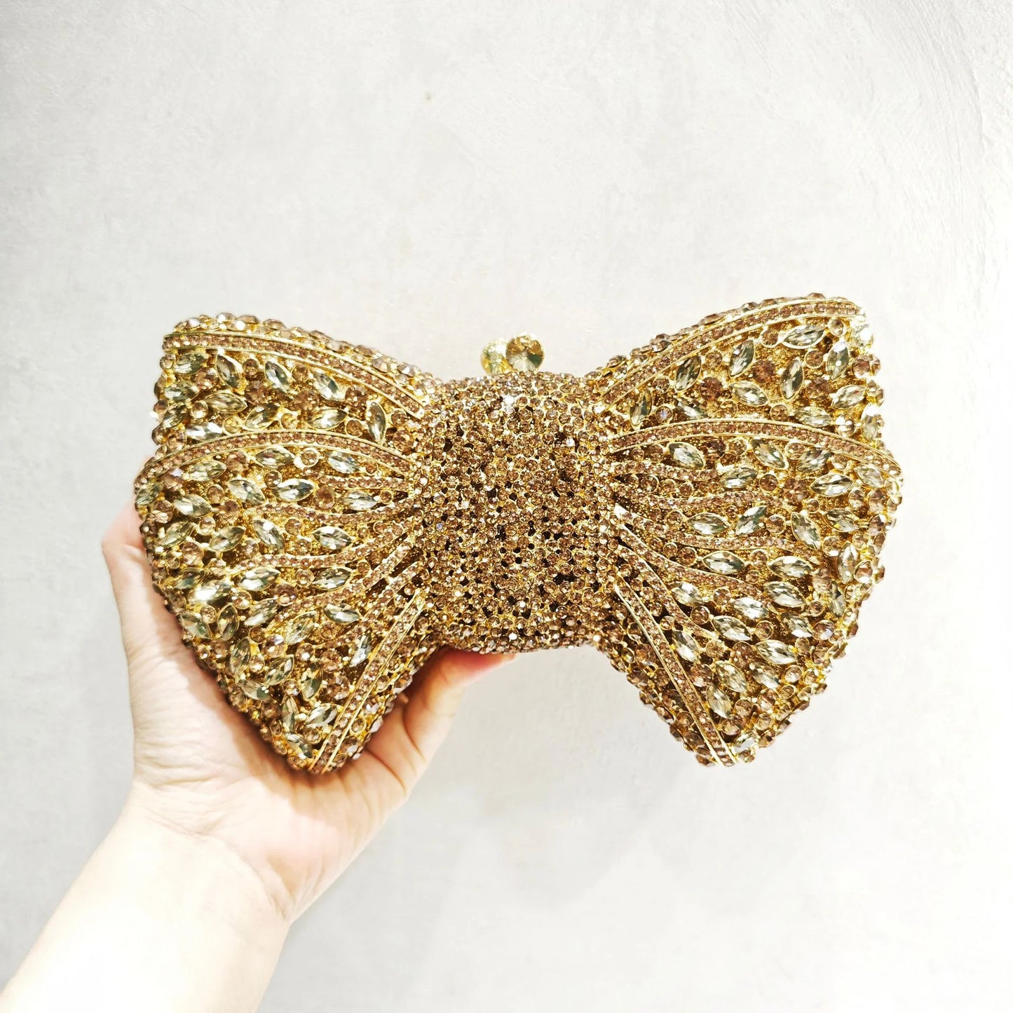 XIYUAN Silver White Rhinestone Evening Bag Muti-color Bow Diamond Clutches Wedding Party Purse Female Luxury Bridal Handbag Gift