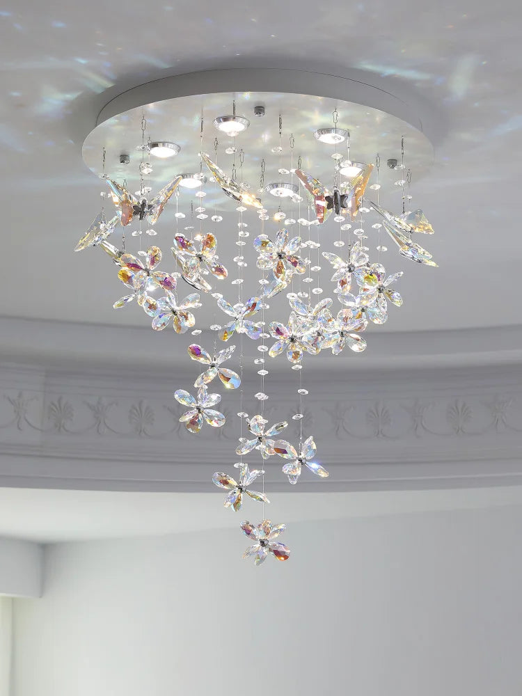 Vintage Crystal Ceiling Pendant Shining Creative LED Hanging Lamp Living Room Restaurant Chandelier Mood Light Indoor Lights