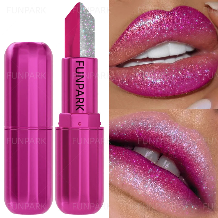1PC Sexy Glitter Two-tone Lipstick Matte Lipsticks Cosmetics Easy to Use Lip Tint Makeup Lip Rose Red High Pigment Lip Glaze