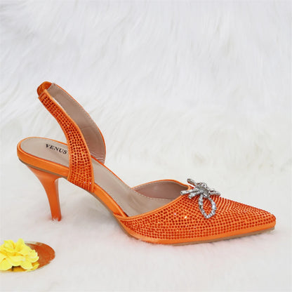 2024 Fashionable Party Shoes and Bags Nigerian Women’s Party Suit Medium Heel Pointed Toe Women’s Shoes and Same Color Bags