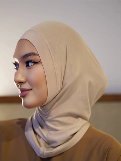 Soft Elasticity Modal Pull on Hijab Muslim Full Cover Neck Instant Hijab Islam Ready to Wear Hijab Scarf HeadWrap Ramadan Prayer
