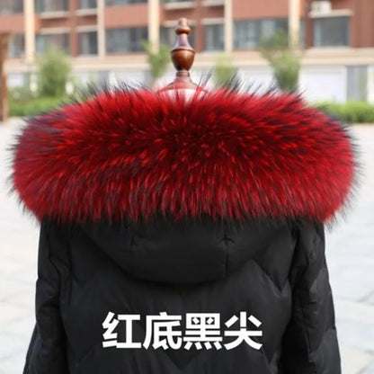 2025 Winter Raccoon Fur Collar Women Men Luxury Natural Fur Hood Trim Decors For Coat Jacket  Genuine Real Fur Shawls Scarves