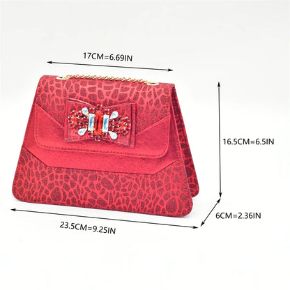 Nigerian Shoes and Bags To Match Shoe and Bag Set for Party in Women Italian Wedding Rhinestones Elegant Peep Toe Sandals
