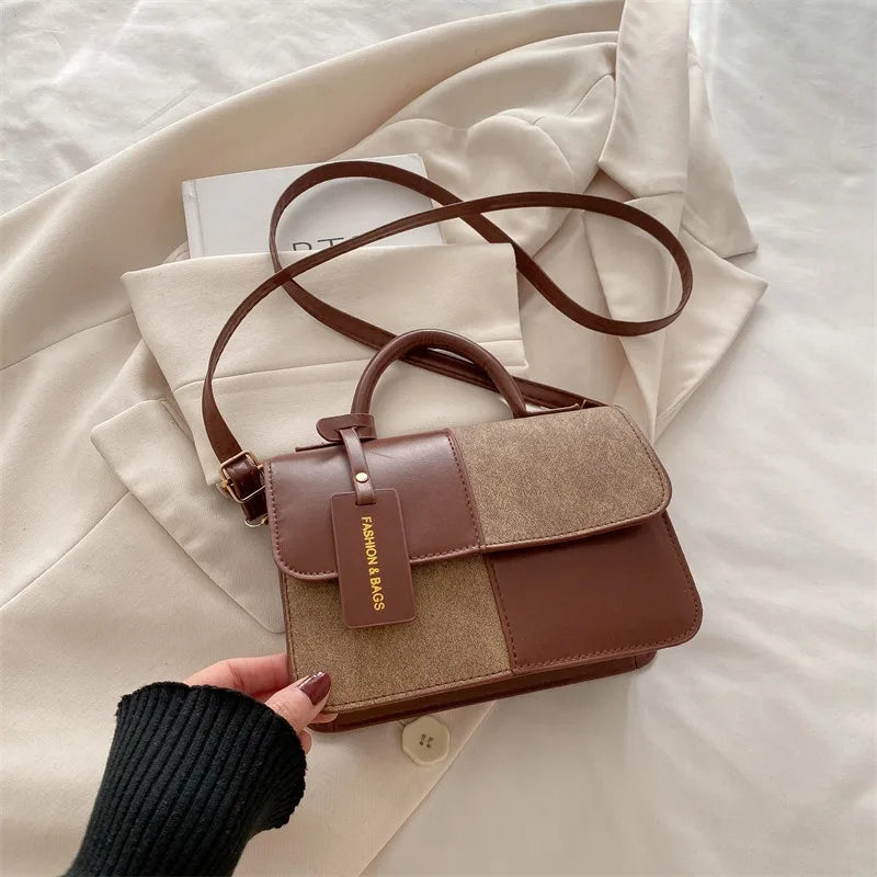 Elegant Women's Handbag Crossbody Shoulder Bag, Snap Closure Tote Bag, Everyday Accessory, Geometric Pattern, Fashion Lovers