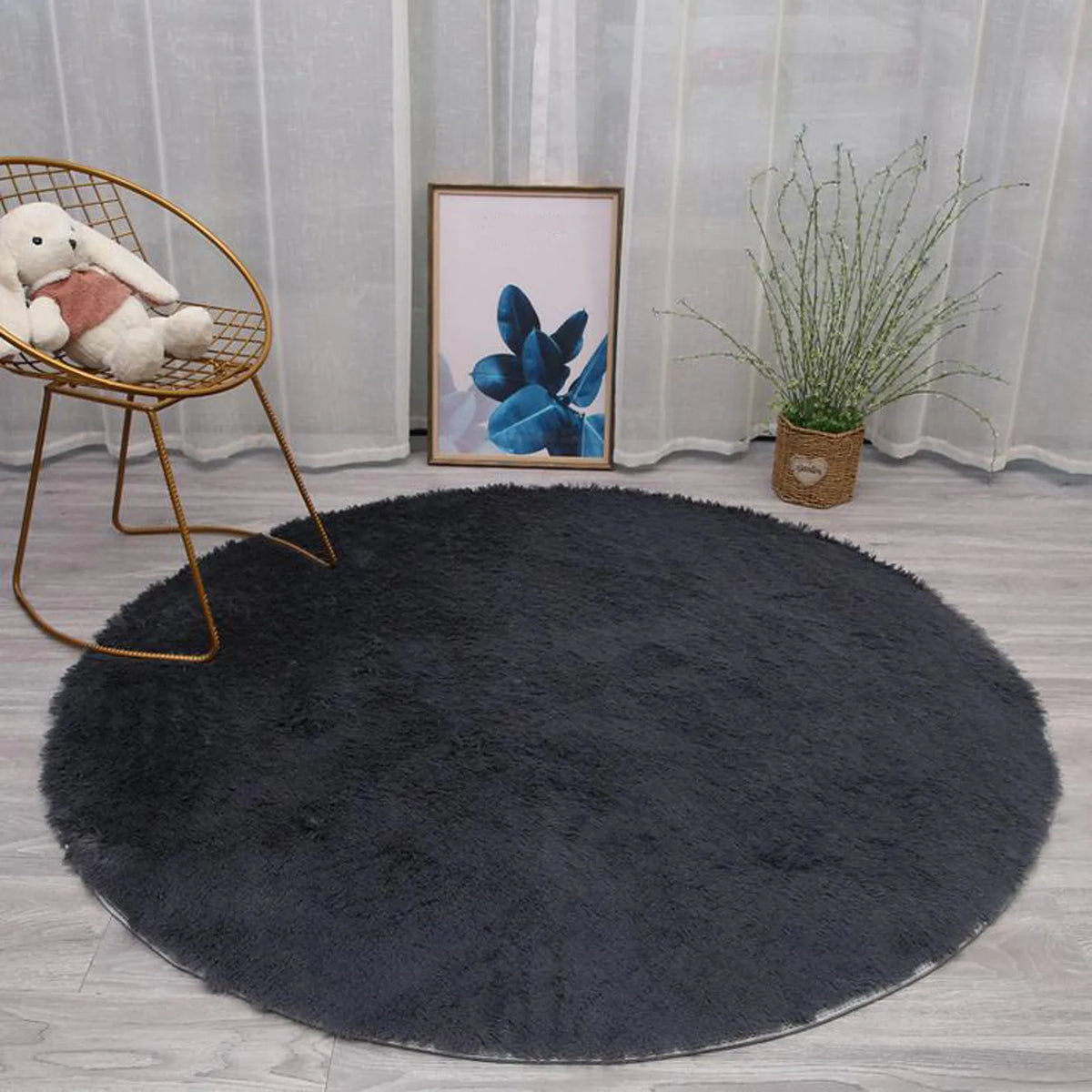 40 Cm Round Rug For Bedroom Super Fluffy Circle Rugs Cute Soft Faux Non Slip Shaggy Rug For Kids Girls Home Dorm Decor