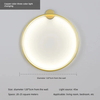 Minimalist LED Circle Background Wall Lamp Home Indoor Decor Wall Sconces Living Room Hall Hotel Wall Lights Bedside Light Black