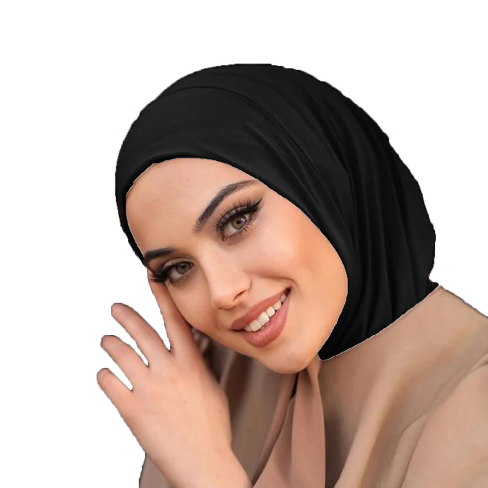 Ready To Go Full Cover Inner Instant Hijab for Ladies Girls Women With Tie Back Buttons Premium Quality Jersey Scarf