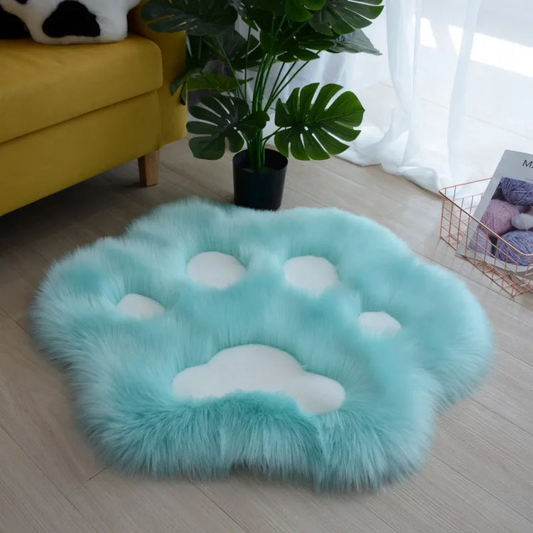 Lovely Cat Paw Pattern Soft Plush Carpet Home  Rugs and Carpets for Home Living Room