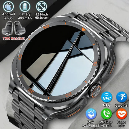 New 2026 TWS 2-in-1 Wireless Headset Smart Watch 7 Ultra AMOLED HD Screen Smartwatch with Earbuds Bluetooth Call Sports Watches