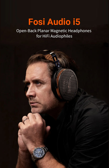 Fosi Audio i5 Open-Back Planar Magnetic Headphones with 97mm Diaphragm Professional Hifi Monitor Wired Headset For Studio