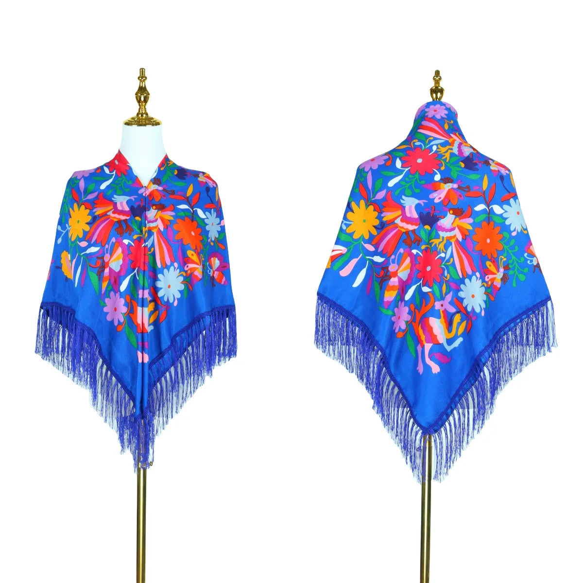 New Daisy Twill Print Square Scarf Elegant Tassel Shawl Warm Dustproof Multifunctional Women Wrap
