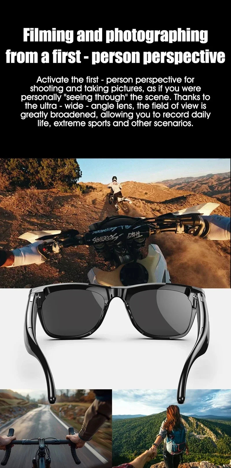 8K AI Smart Glasses With 100MP Camera Chat GPT Touch Sport Sunglasses Bluetooth Call Video Music Player ForMen Women