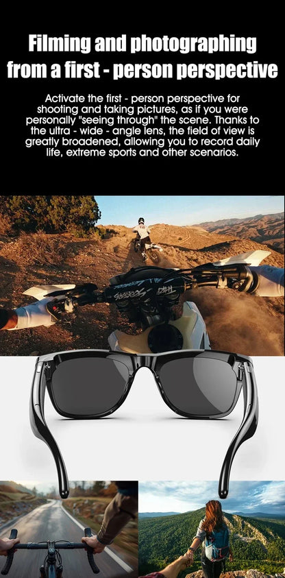 8K AI Smart Glasses With 100MP Camera Chat GPT Touch Sport Sunglasses Bluetooth Call Video Music Player ForMen Women