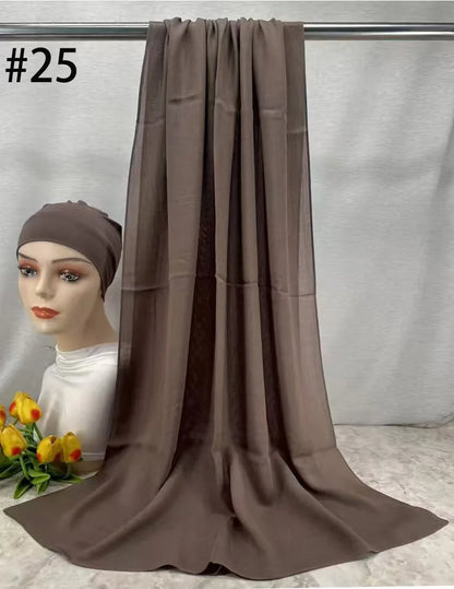 Mini Modal Hijab with Undercap Set Basic Stretchy Pullover Headscarf Thin Breathable Sunscreen Head Wrap Hijabs Scarf 165*50cm