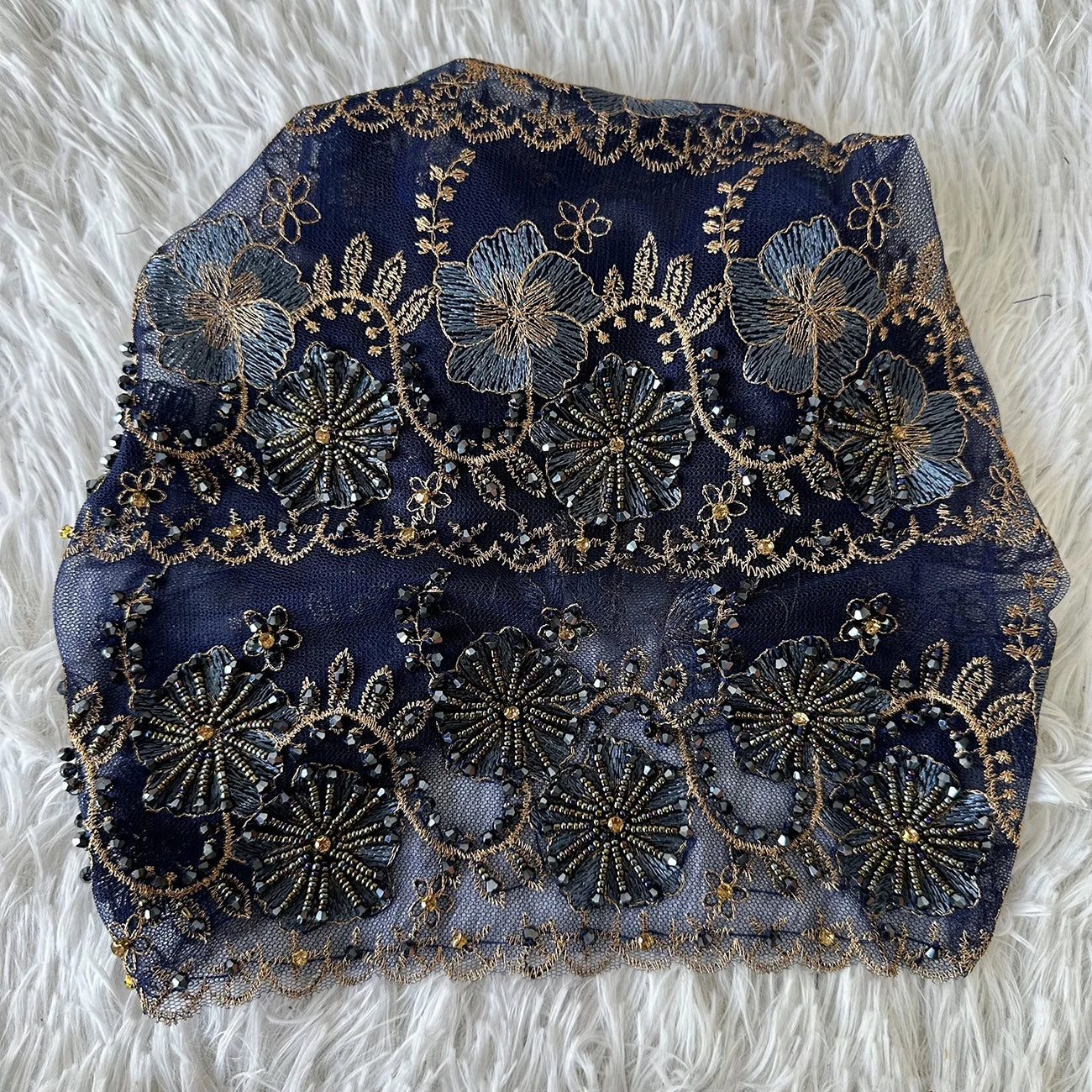 High Quality Lace handcrafted Beaded Turban Hat Female Head Wraps Caps Muslim Women Headscarf Bonnet Ready to Wear Inner Hijabs