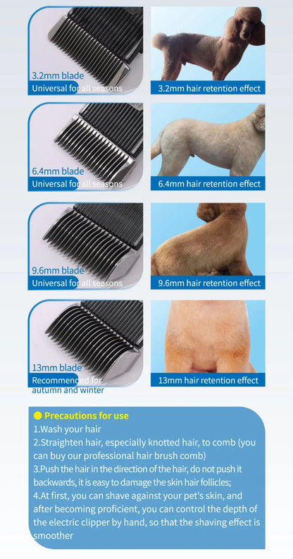 Fenice Cordless Rechargeable Pet Clipper Low Noise Professional Pet Hair Cutting Machine Grooming Trimmer Shaver Kit for Animals