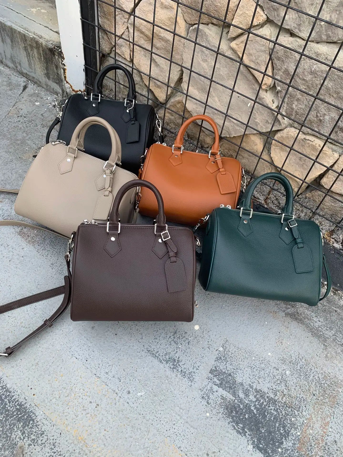 Genuine Grade Leather Women's Shoulder Crossbody Bag Luxury Designer Brand Female Handbag Fashion Soft Cowhide Ladies Boston Bag