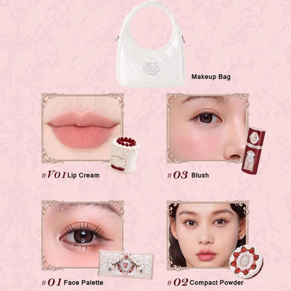 Flower Knows Strawberry Cupid Professional Makeup Set For Women Full Kit Gift Box Eyeshadow Lip Cream Blush Compact Powder Sets