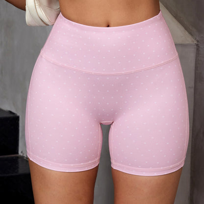  Women's Sexy Polka Dot Yoga Shorts Summer Casual Running Fitness Shorts Sportswear High Waist Tights Gym Outfit