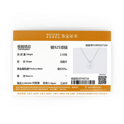 Classic 0.5CT-5CT D Moissanite Pendant Necklace Adjustable Chain 925 Silver for Women with Certificate 2CT 3CT 4CT Lab Diamond