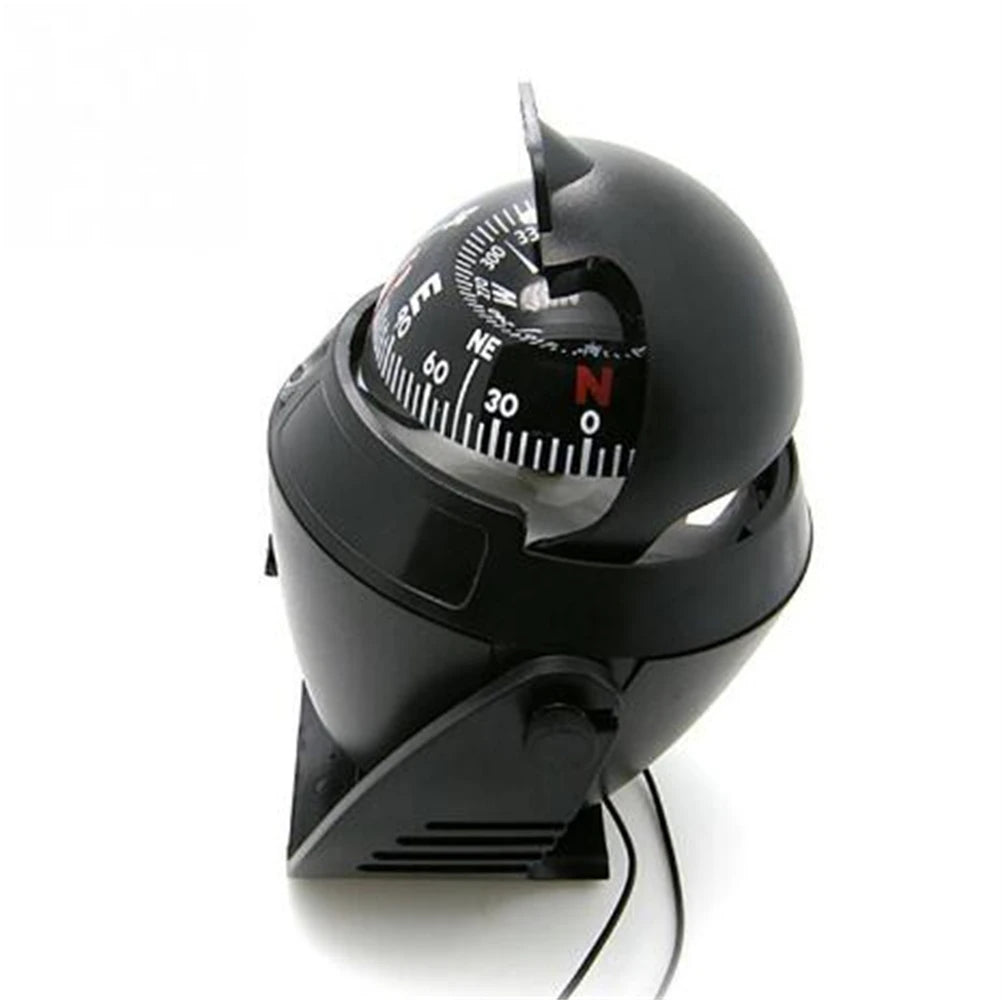 14X11cm Black ABS Macromolecule Plastic LED Light Digital Compass Magnetic Sphere Marine Military Electronic Boat Car Compass