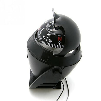 14X11cm Black ABS Macromolecule Plastic LED Light Digital Compass Magnetic Sphere Marine Military Electronic Boat Car Compass