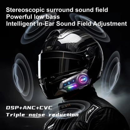 X3 Pro Motorcycle Helmet Bluetooth Headset 2-Riders Intercom 1000M BT6.0 IPX6 Waterproof Voice Assistant NoiseReduction FM Radio