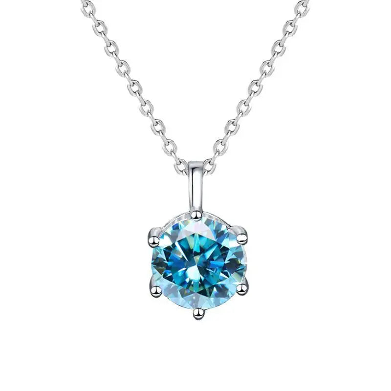 SG 1ct VVS1 D Color Moissanite Necklace 925 Soild Sterling Sliver Chain With Certificate Fine Jewelry For Woman