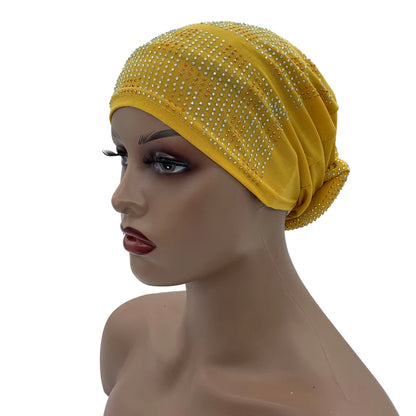 Summer Breathable Turban Cap for Women Muslim Under Scarf Cap African Lady Head Wraps Bonnet