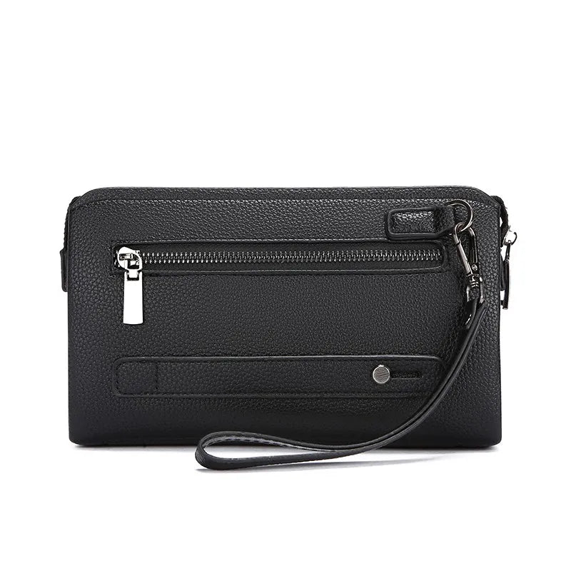 Leather Wallet FL-V1 Men Business Clutch Bag Smart Fingerprint Lock Security Anti Theft Handbag Black Safety Men Wallet сумка 가방