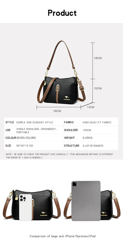 Genuine High Quality Soft Leather Women's Handbag Trend Designer Female Crossbody Bag Casual Shoulder Messenger Handbags 2025