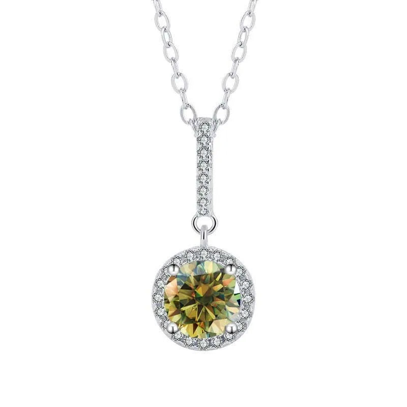TY D VVS1 Moissanite Pandent Necklace GRA Certified 0.5-2ct Lab Diamond s925 Sterling Silver Dainty Necklaces for Women