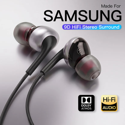 For Samsung Wired Headphones in Ear USB Type C Earphones 9d HiFi Stereo Earbuds For Galaxy S26 S25 S24 S23 S22 S21 Ultra A56 A54