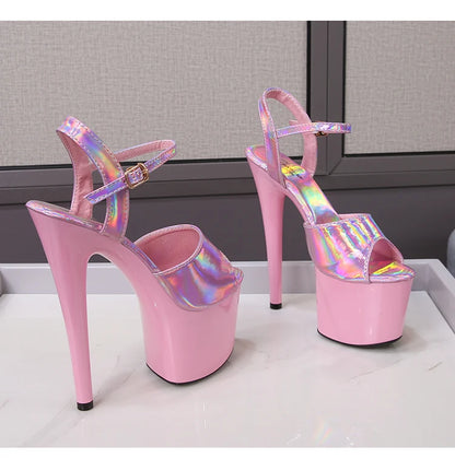 Platform Shoes for Women 2023 Designer Luxury Strip Pole Dance Heels Dance Shoes Red Pink Sandals Women Summer Elegant 20cm High