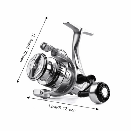Fisherman Metal Spool Spinning Reel 5.2/1 Gear Ratio Heavy Duty Bait Cast Reel Comfortable Smooth Fishing Reel Lake Fishing