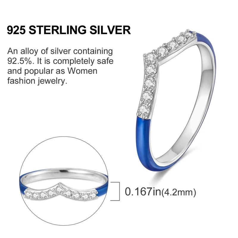 Original 925 Sterling Silver Ring Colorful Diamonds Cubic Zircon Finger Ring For Women Jewelry Wedding Engagement Birthday Gift