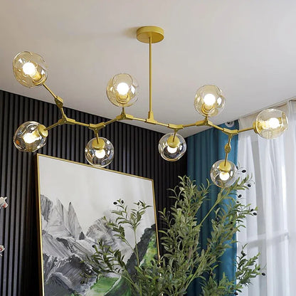 Italy Designer LED Modern Pendant Lights Branching Ceiling Lamp Chandelier Glass Lampshade Suspension Lighting Kitchen Dining