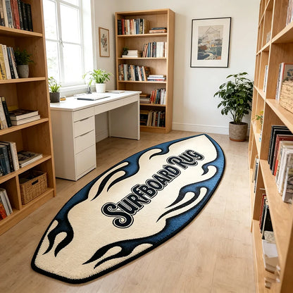 American Street Style Flame Surfboard Rug Creative Bedroom Bedside Soft Plush Floor Mat Home Decoration Carpet for Living Room