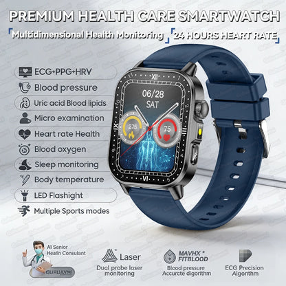 New Precise Health Care Smart Watch ECG+HRV Uric Acid Blood Lipids Emotional Perception Bluetooth Call Smartwatchs For Men Women
