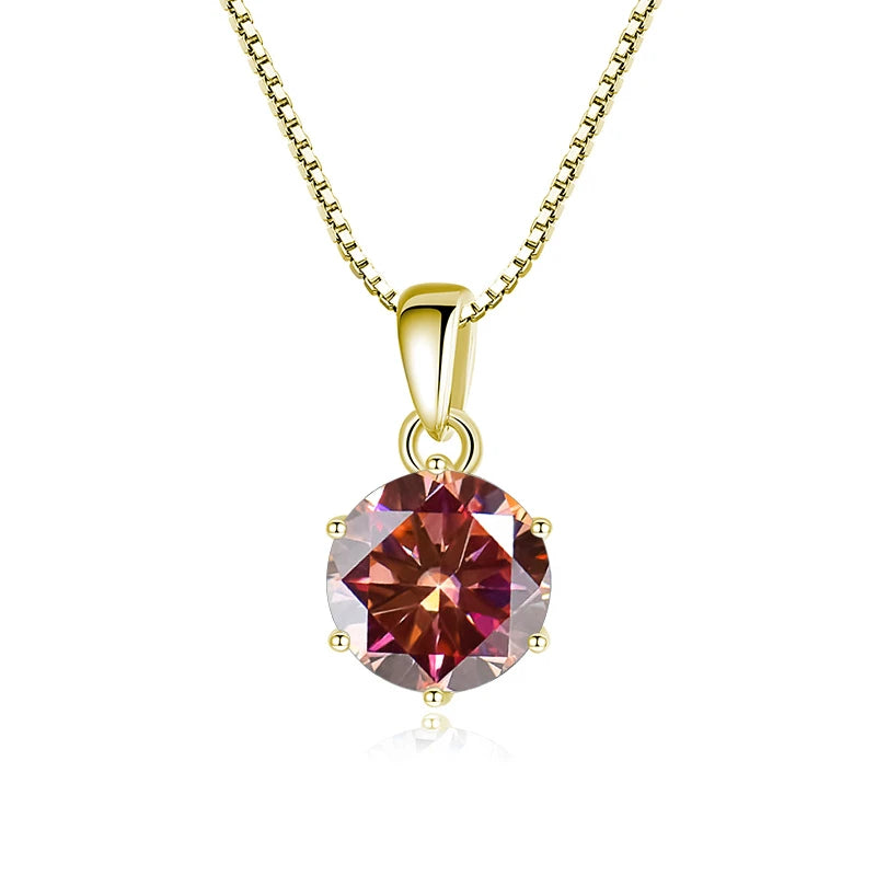 Butterflykiss 1 CT Real Moissanite Pendant Necklace For Women Top Quality 925 Sterling Silver Wedding Party Bridal Fine Jewelry