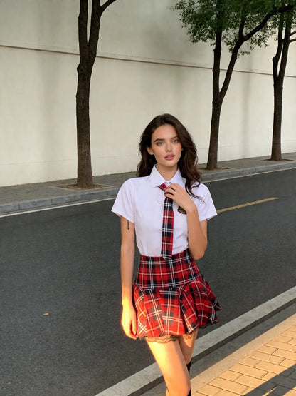 Sailor Uniform Set Pleated Skirt Style Great for Anime Conventions Nostalgic School Days for Anime Cosplay Fans Fashion Dress