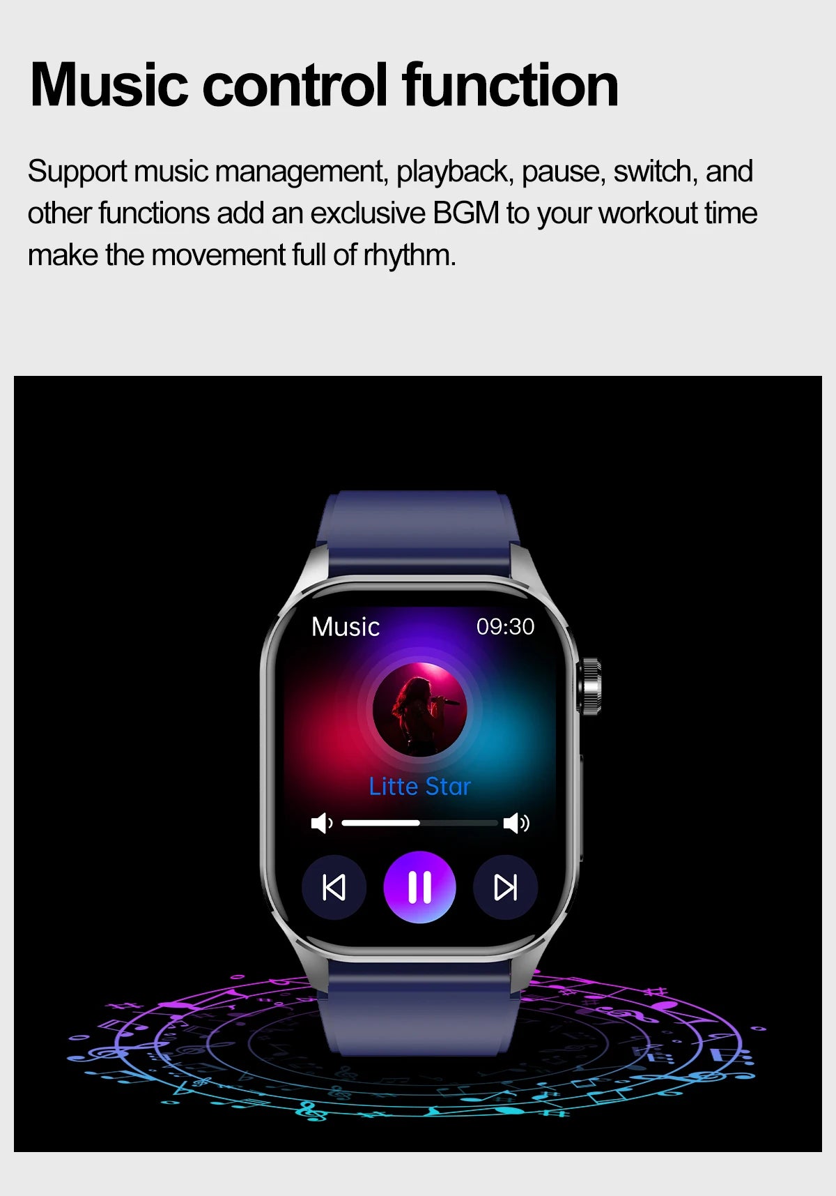 ET580 Smart Watch Men 2.04inch AMOLED Large Screen Bluetooth Call ECG Blood Pressure Oxygen Health Monitor SOS Smartwatch