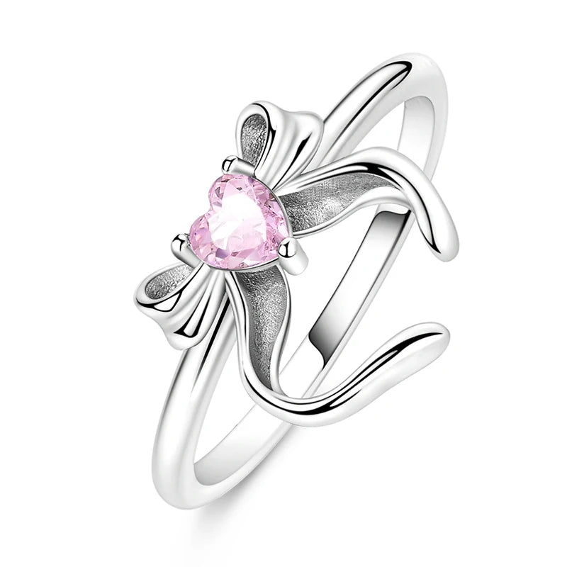 LAZA 925 Sterling Silver Colorful Rings Sparking Zirconium Bowknot Moon Sun Original Ring For Women Anniversary Wedding Gifts